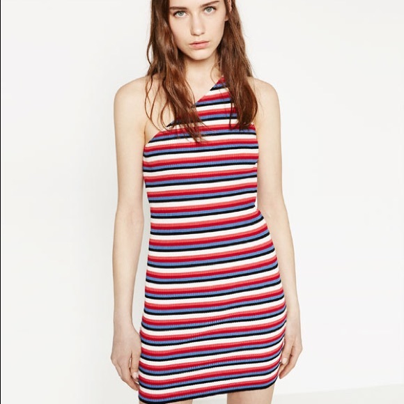 zara striped knit dress